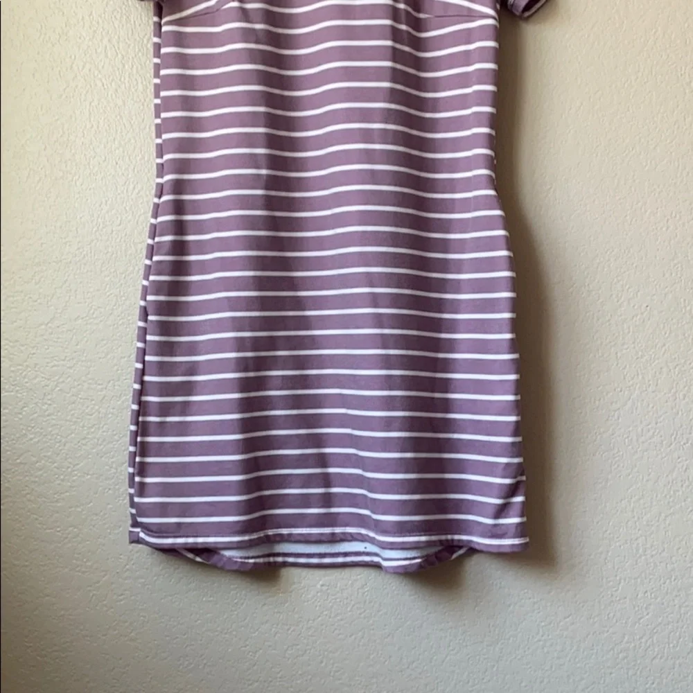 32 Degrees Tee Shirt Dress Striped Purple and White size Medium - Picture 3 of 9